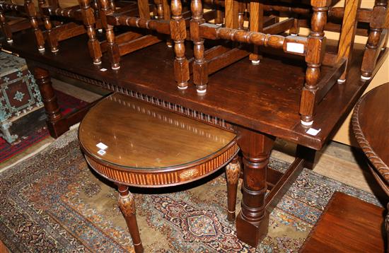 A modern oak refectory table(-)